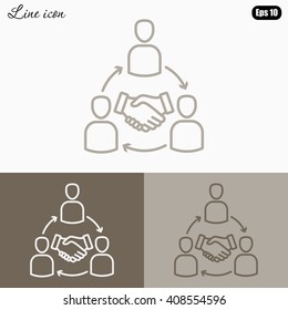 Line icon- meeting