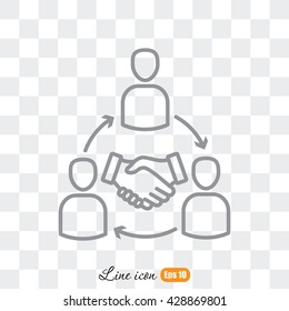 Icono de línea - reunión