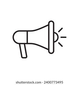 line icon megaphone design vector isolated on white background