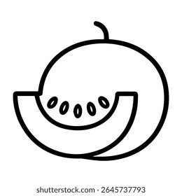 ícone de linha melão sobre fundo branco
Ícone de vetor sobre o tema do movimento de frutas e legumes