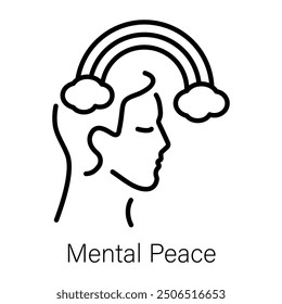 A line icon of mental peace 
