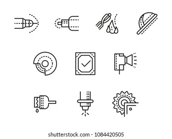 Line icon metalworking machines