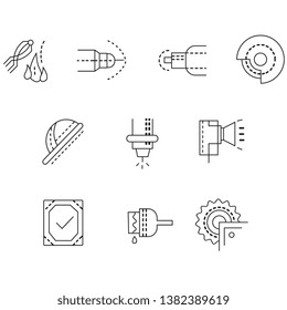 Line icon metalworking machines vector