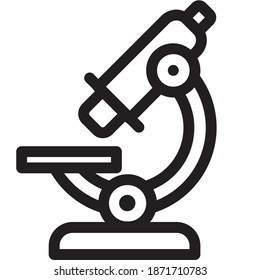 Das Mikroskop des Zeilensymbols, die Icon-Ausbildung können für mobile Anwendungen, Webseiten, Infografiken, mit bearbeitbaren EPS-Dateien usw. verwendet werden