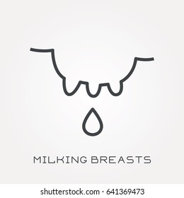 Line icon milking breasts