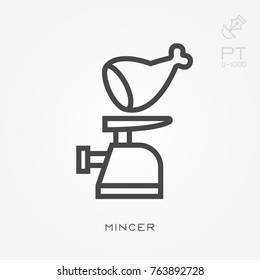 Line icon mincer