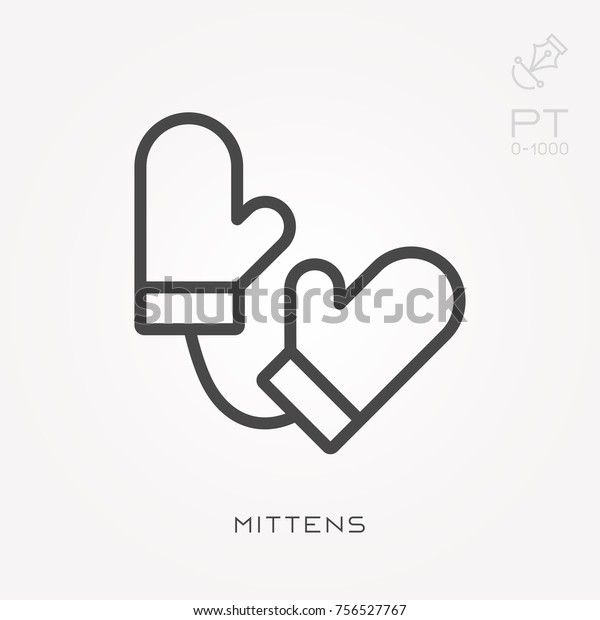 Line icon\
mittens