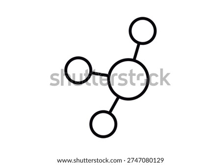 Line icon of a molecular structure