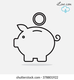 Line icon- money box