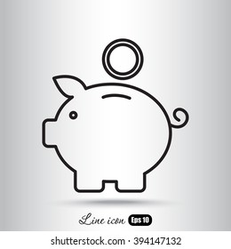 Line icon- money box