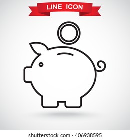 Line icon- money box