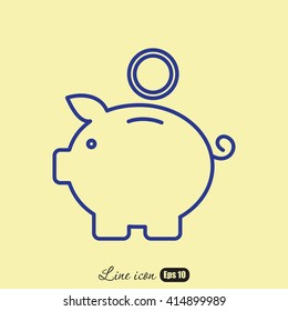 Line icon- money box