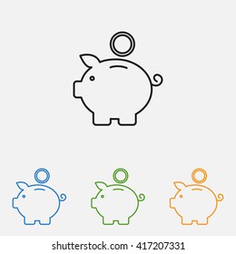 Line icon- money box