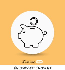 Line icon- money box