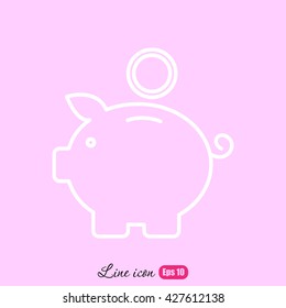 Line icon- money box