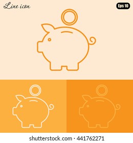 Line icon- money box