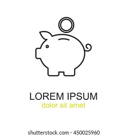 Line icon- money box