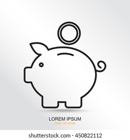 Line icon- money box