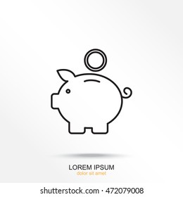 Line icon- money box