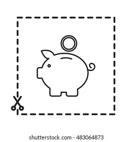 Line icon- money box