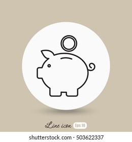 Line icon- money box
