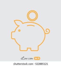 Line icon- money box