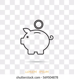 Line icon- money box
