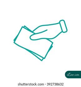 Line icon- money on hand
