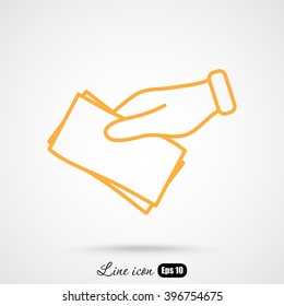 Line icon- money on hand