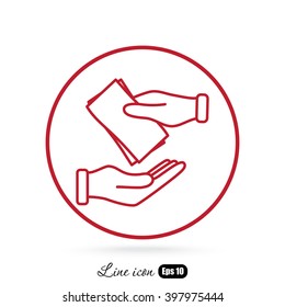 Line icon- money on hand