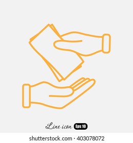 Line icon- money on hand