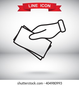 Line icon- money on hand