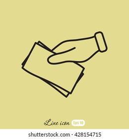 Line icon- money on hand