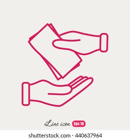Line icon- money on hand