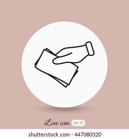 Line icon- money on hand