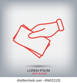 Line icon- money on hand