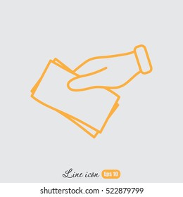 Line icon- money on hand