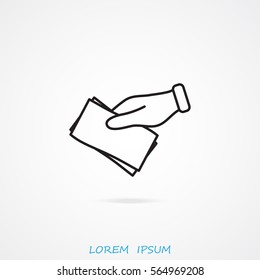 Line icon- money on hand