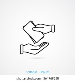 Line icon- money on hand
