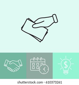 Line icon- money on hand