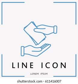 Line icon- money on hand