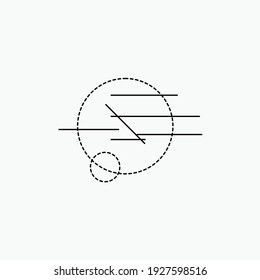 line icon moon cricle.Space moon star astronomy eclipse abstract sun dark abstrak, vector, symbol, logo, icon, sign, Illustration Minimalist.