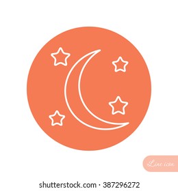 Line icon- moon and stars