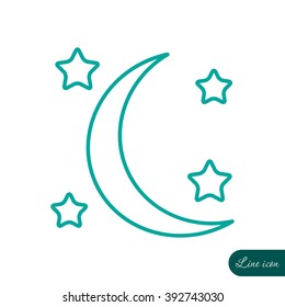 Line icon- moon and stars