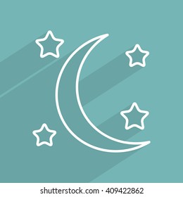 Line icon- moon and stars