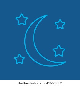 Line icon- moon and stars