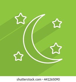 Line icon- moon and stars