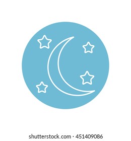 Line icon- moon and stars