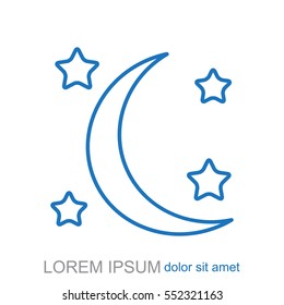 Line icon- moon and stars