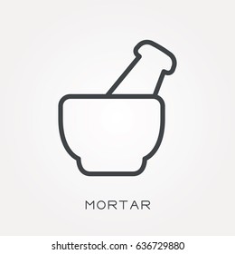 Line icon mortar